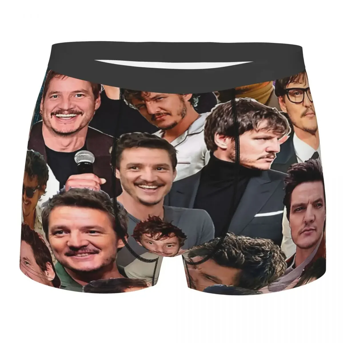 

Pedro Pascal Photo Collage Underwear Male Sexy Print Customized Boxer Briefs Shorts Panties Soft Underpants