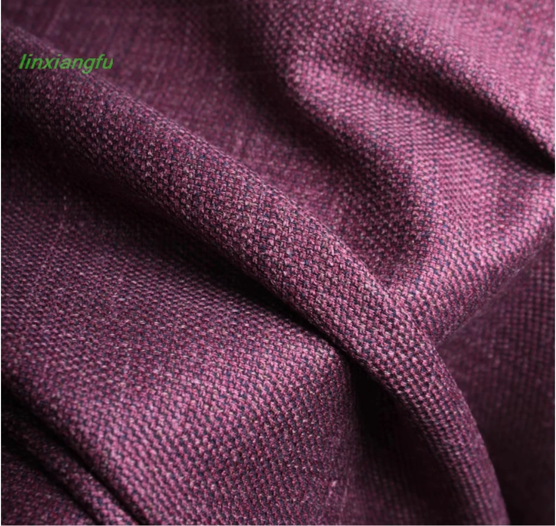 Silk wool linen casual suit fabric, men's suit trousers clothing fabric.