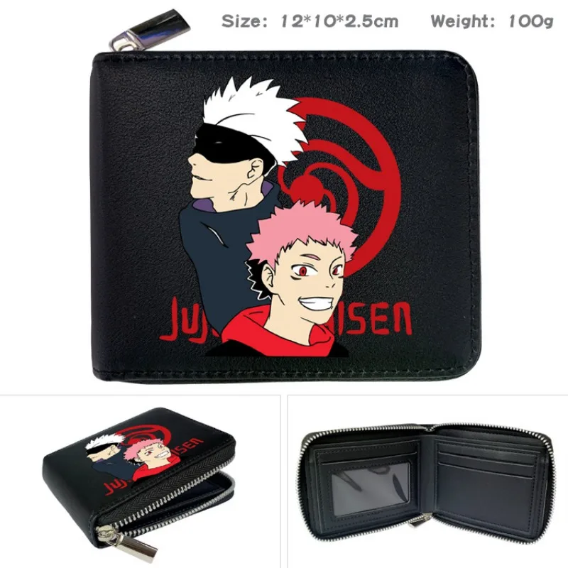 Cartoon Anime Jujutsu Kaisen Wallet Gojo Yuji Short Wallets Purse High Quality PU Leather Large Capacity Card Pack Birthday Gift