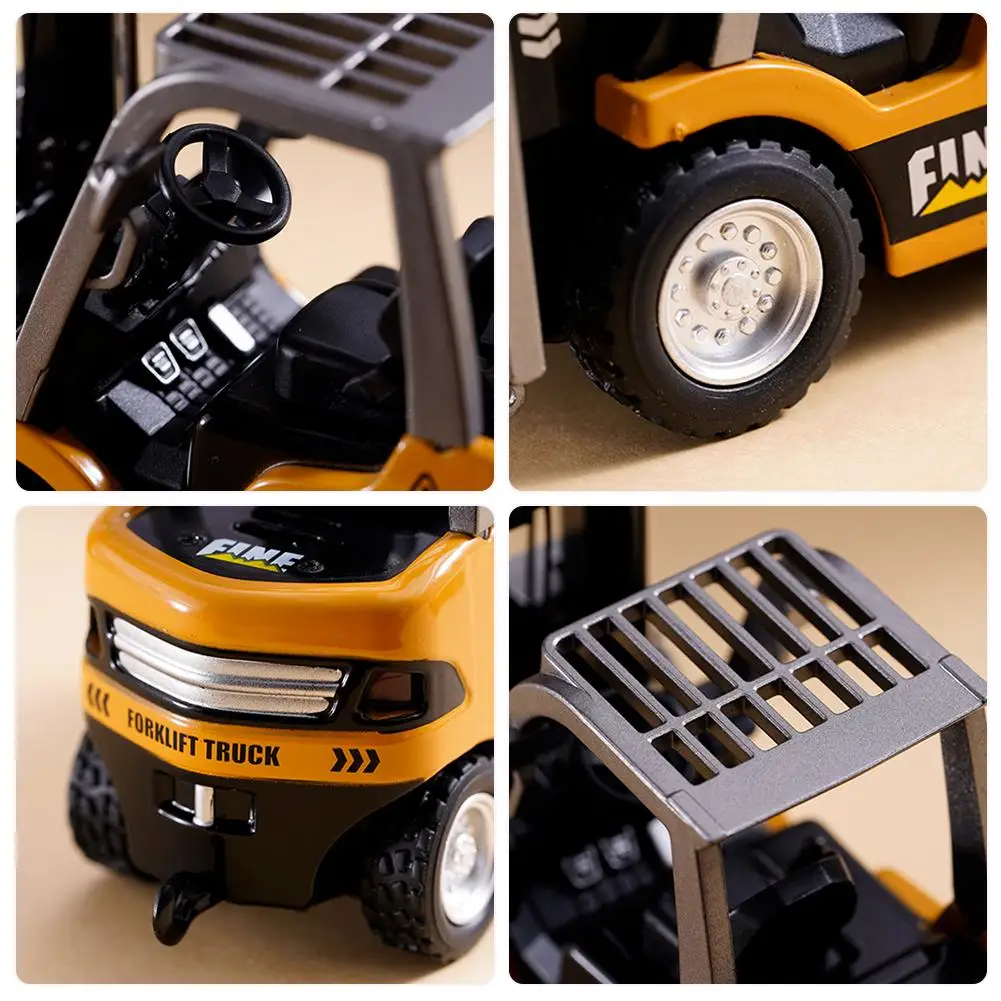 1:64ミニデスクトップ合金フォークリフトリモコン玩具車2.4GHzリモコン付きBluetoothシミュレーションエンジニアリングモデル