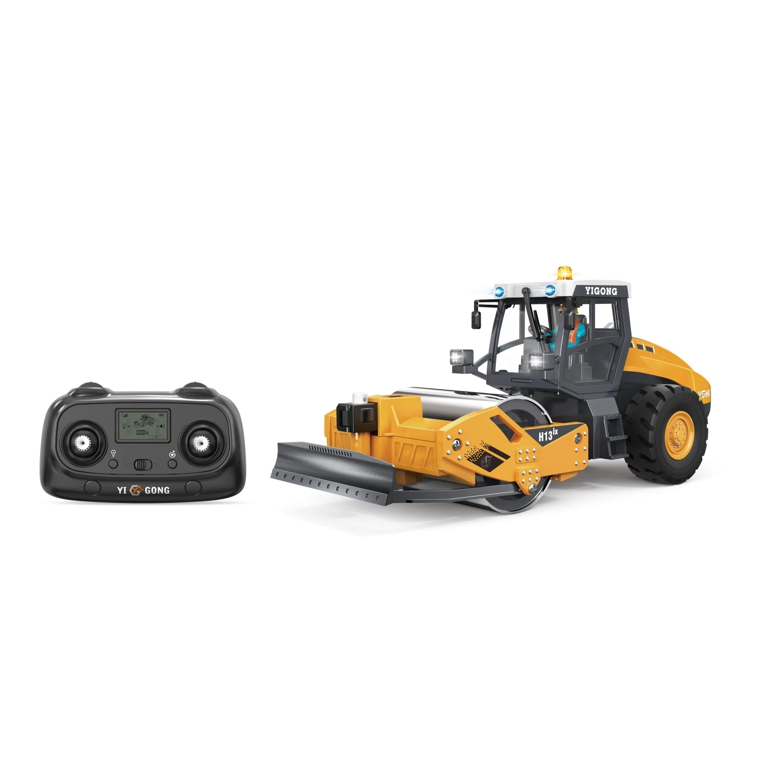 

1/50 H13IX RC Road Roller RTR Remote Control Construction Vehicles Electric Car Model Lights Sounds Unit Toys for Boys