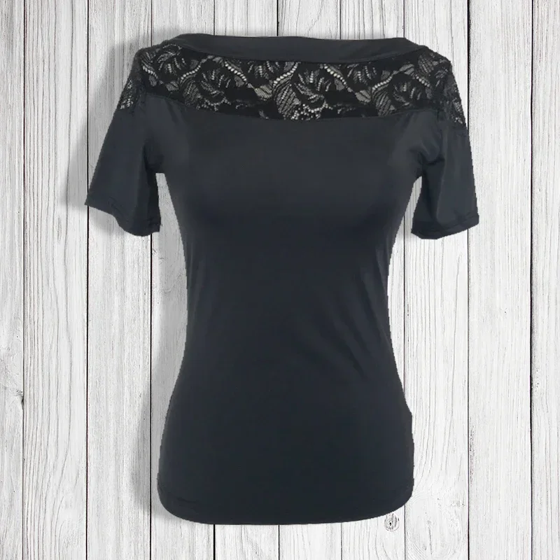 Latin Dance Clothes Female Adult Sexy Top Profession Performance Clothing New Ballroom Samba Cha Cha Dancing Shirt Black