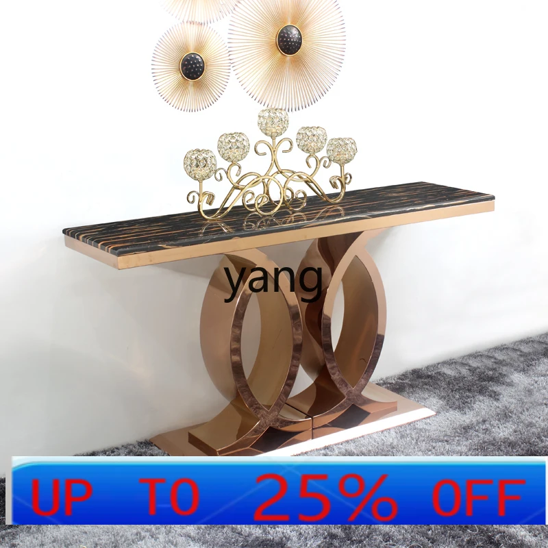 

CX modern stainless steel simple foyer porch cabinet aisle corridor modern marble porch table