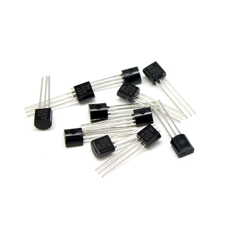 50pcs 2N2222 Transistor Silicon NPN Transistors TO-92 Plastic Package, General Amplifier 30v 0.6a Triode Transistor set In stock