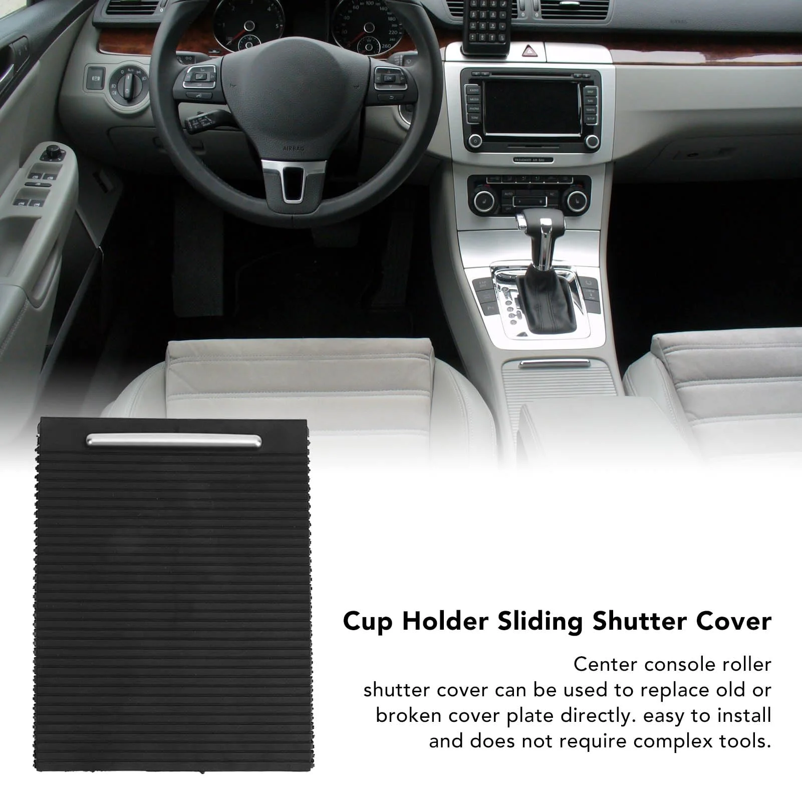 for VW Passat B6 B7 CC Cup Holder Cover 3CD857503 Center Console Roller Blind Sliding Lid