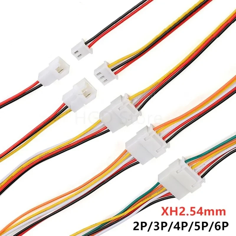 10 쌍 마이크로 JST XH2.54 2P 3P 4P 5P 6PIN 남성 여성 플러그 커넥터 2.54mm 피치 와이어 케이블 배터리 충전 케이블 10/20cm