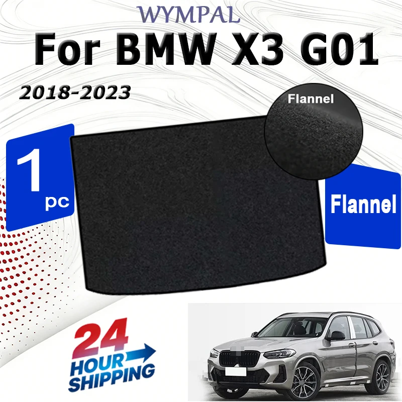 

Фланелевые коврики в багажник для BMW X3 G01 2018-2023, черные, для защиты грузового отсека