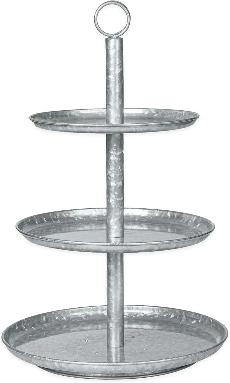 

3-Tier Galvanized Serving Tray, Rustic Metal Platter for Cakes, Desserts & Appetizers