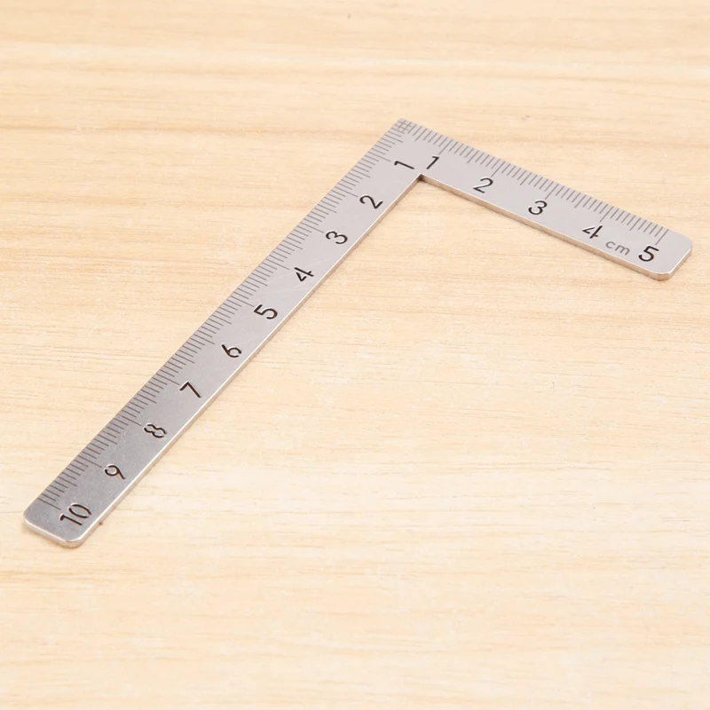 Mini Square 10X5cm 90 Degree Stainless Steel Angle Ruler Small Turning Ruler Woodworking