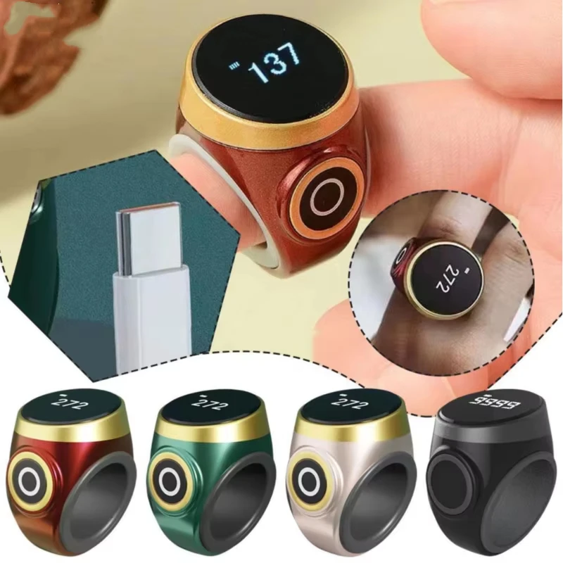 Portable Electronic Counter Finger With Digital Display Finger Rechargeable Waterproof Touch Counter Buddha Hand Press Counter