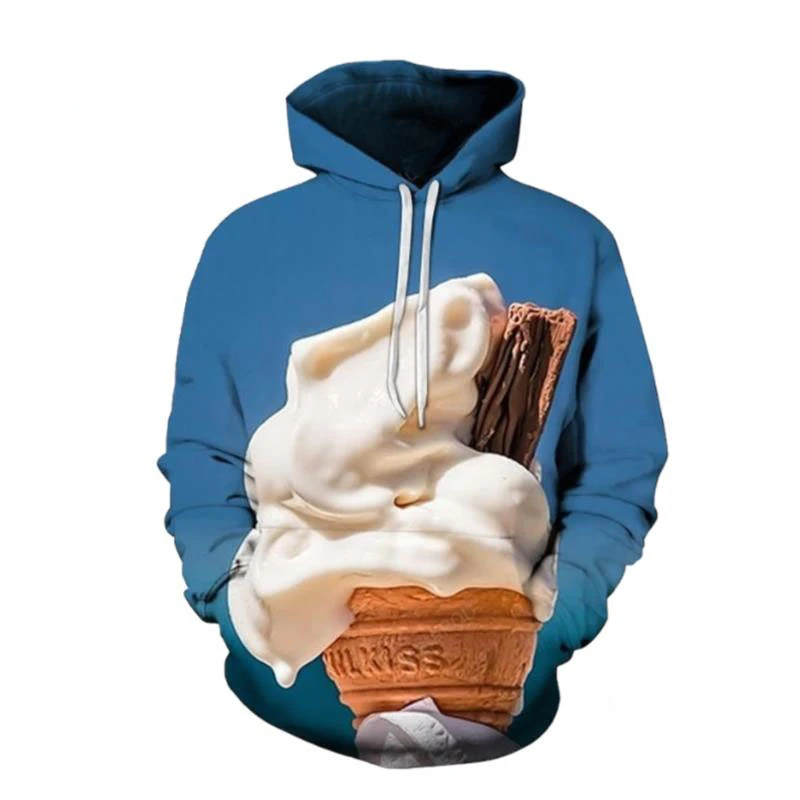 Funny Cream 3D Printed Hoodies Coffee Cup Pattern Tracksuit Hoodies For Men Women Clothing Casual Pullovers Trendy Unisex Hoody