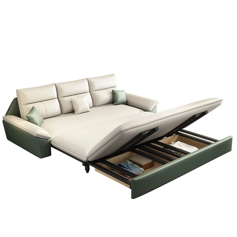

Leave-in technology cloth folding sofa bed multi-functional double sofa bed fabric rental house telescopic