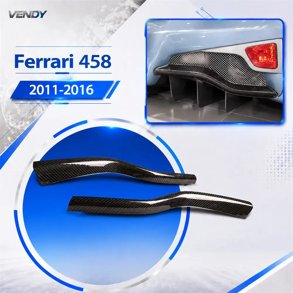Real Carbon Fiber For Ferrari 458 2011-2016 Rear Bumper Decorative Sticker Cover Trim Modified Parts Accessories