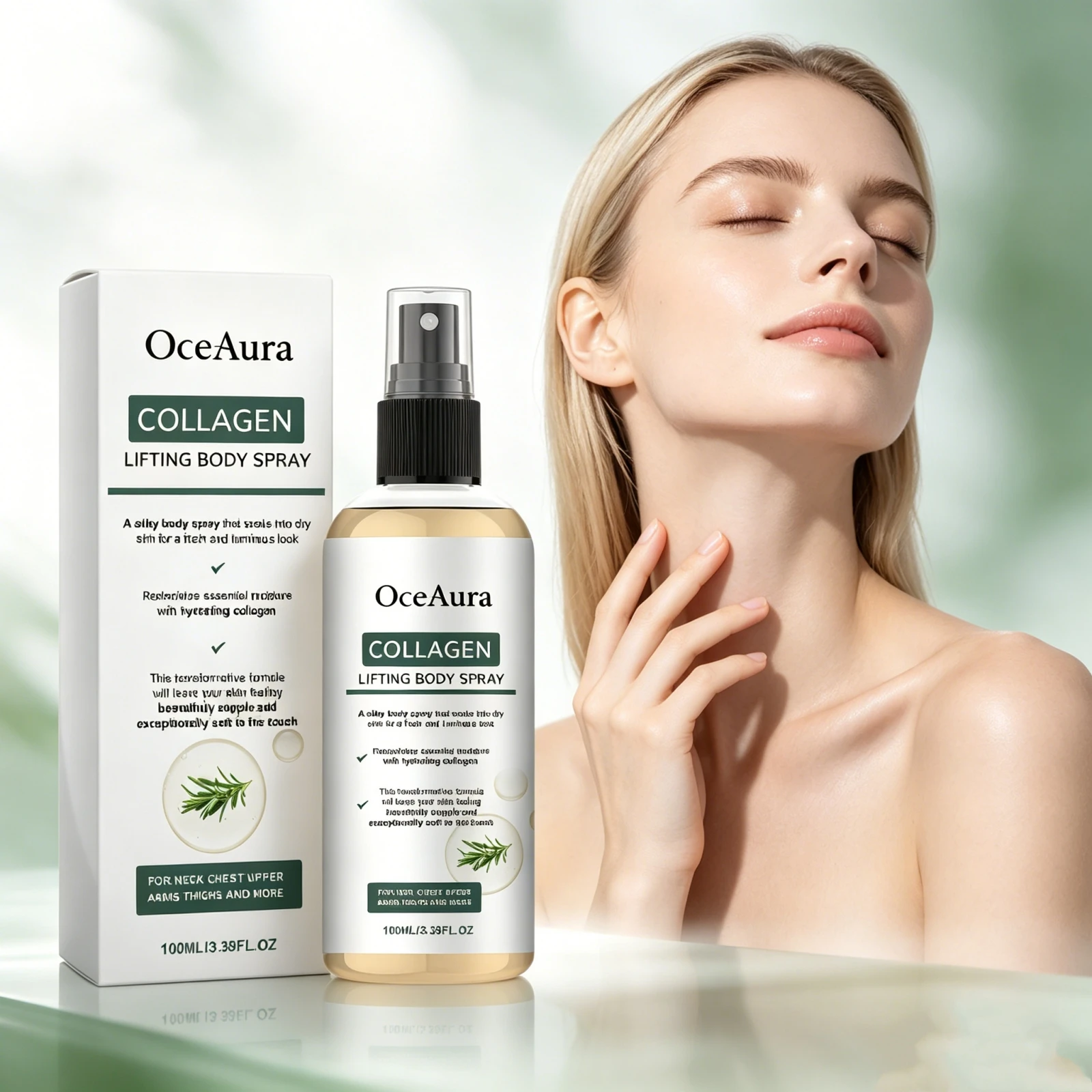 

Smoothing Moisturizing Body Spray Collagen Infused Soothe Dry Skin Fast Absorbing Lasting Skin Care Hydrating Lifting Body Spray
