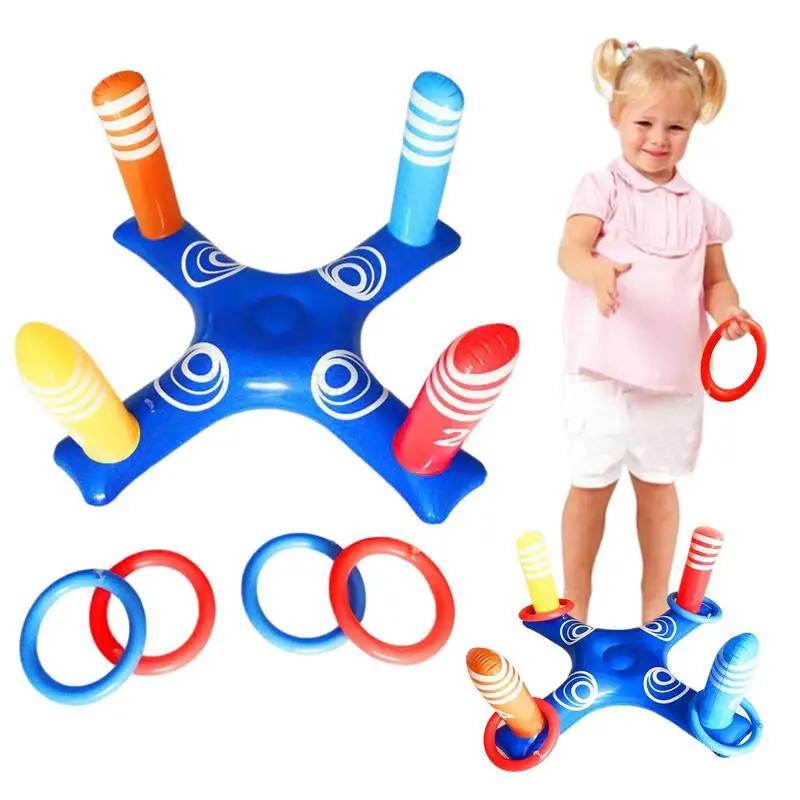 Inflatable Throwing Ferrule Swimming Pool Toys Toss Game Kids Family Interactive Games Outdoor Beach Summer Water Fun Toy