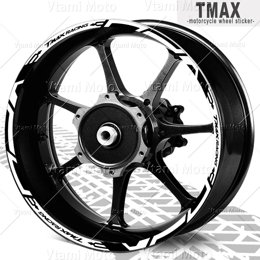 Reflective Motorcycle Wheel Sticker Scooter Rim Stripe Decals 15 Inch For Yamaha TMAX 530 560 TMAX530 TMAX 560 T max