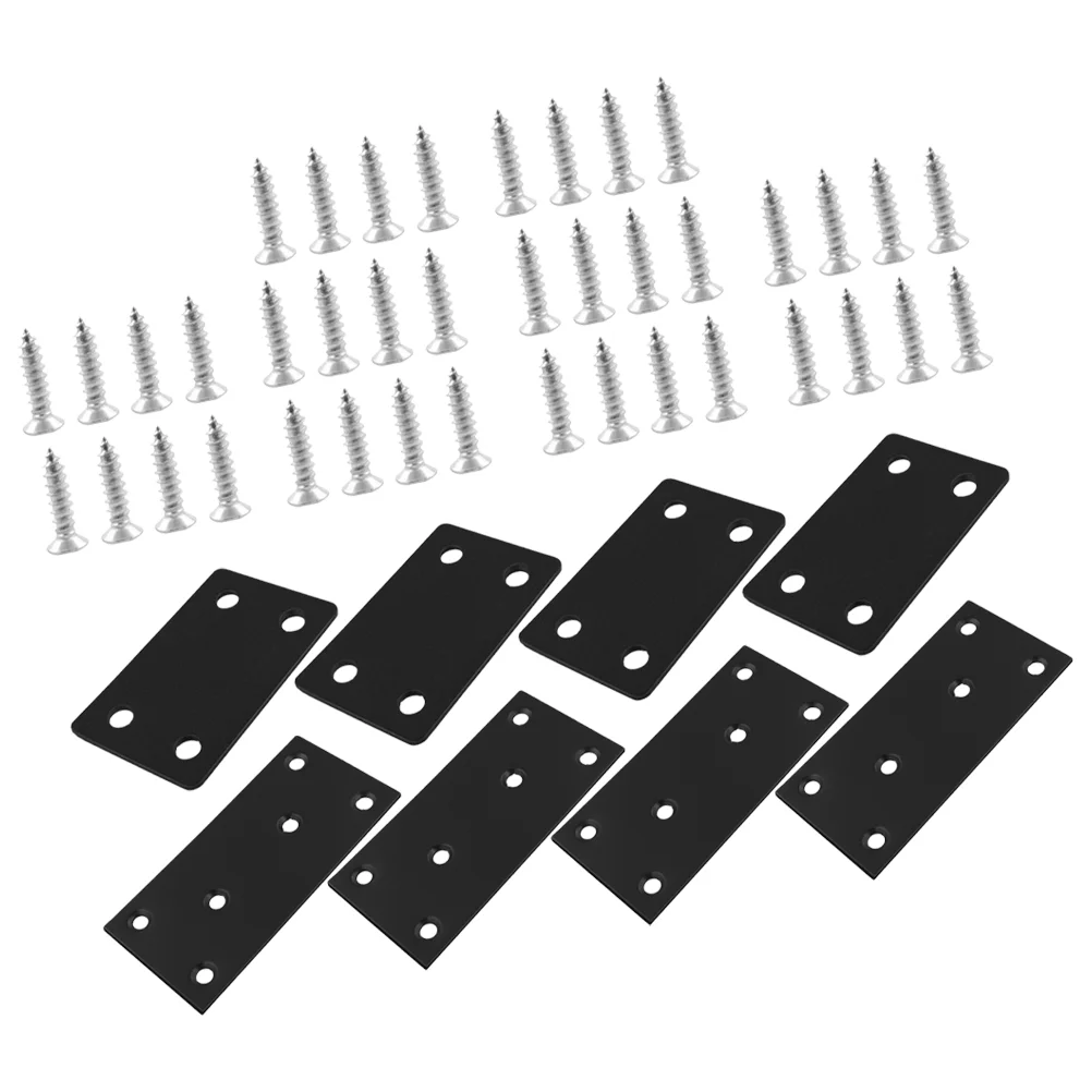 Connecting Piece Wall Brackets Flat Metal Repair Board Plate with Holes for Wood Mending Straight Brace Small Corner