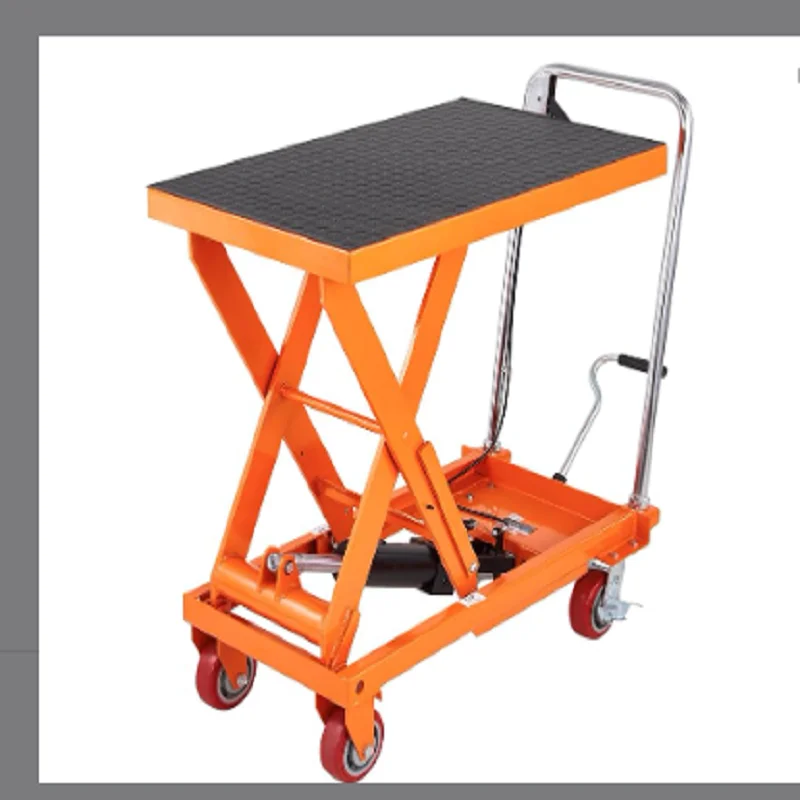 

Гидравлическая тележка-платформа с подъемом на 28 дюймов, с противоскользящими накладками и 4 колесами для перемещения материалов