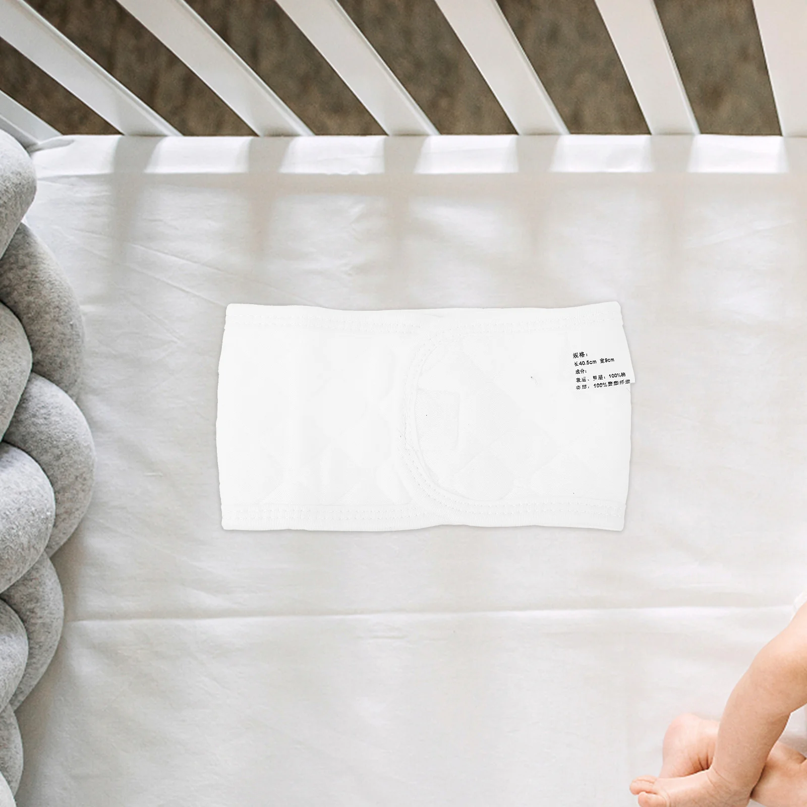 5 قطعة أحزمة السرة الطفل لون نقي طبقات مزدوجة القطن الأربطة السري الأبيض لينة تنفس أحزمة السرة الطفل #3