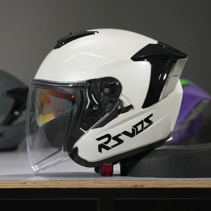 Ryzen RO-5 Motorcycle Half Helmet Men and Women Dual Lens Lightweight All Seasons Universal Motorcycle Helmet Casco Moto