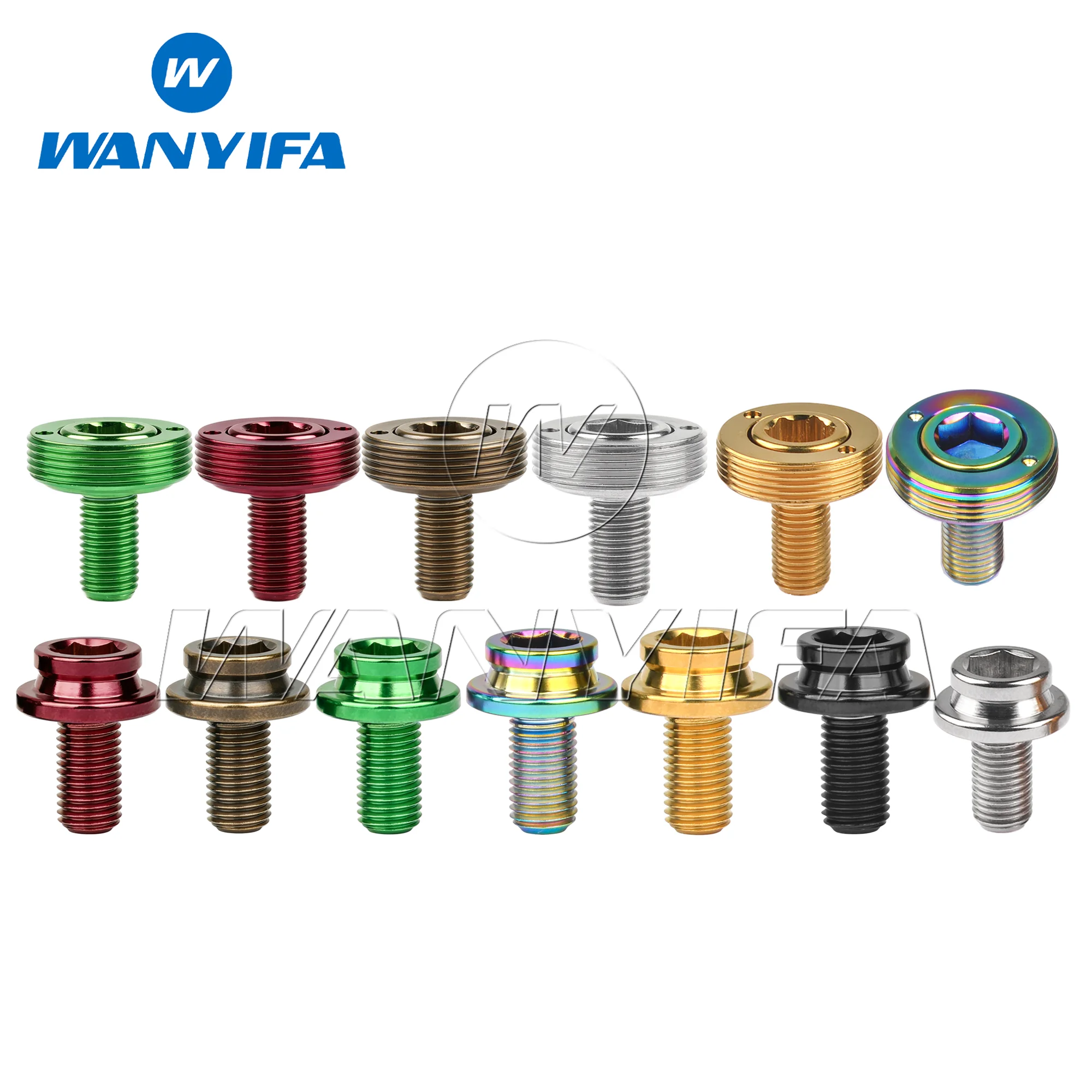 Wanyifa Titanium Bolt M8x15mm 1.0mm Pitch Square Hole Screw for Bicycle Chain Wheel Bottom Bracket Crank Fixed Screw 2 Sets