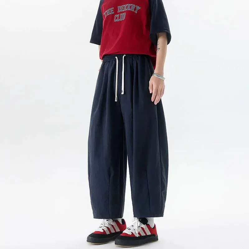 

Мужские брюки-баллоны с эластичным поясом и шнурком, повседневные брюки