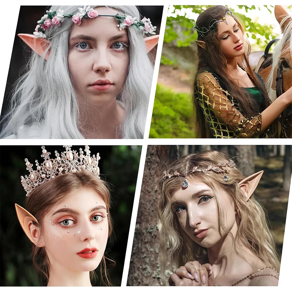 1/2 Paar Cosplay Fee Pixie Elfenohren Weiche spitze Ohren Erwachsene Kinder Halloween Party Kostüm Maskerade Zubehör Dekorationen – Detail 12