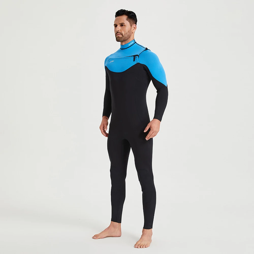 2/3mm Neoprene Horizontal zipper Wetsuit One-piece Women Men Long-sleeved Surfing Suit Scuba Spearfishing Diving Warm Swimsuits