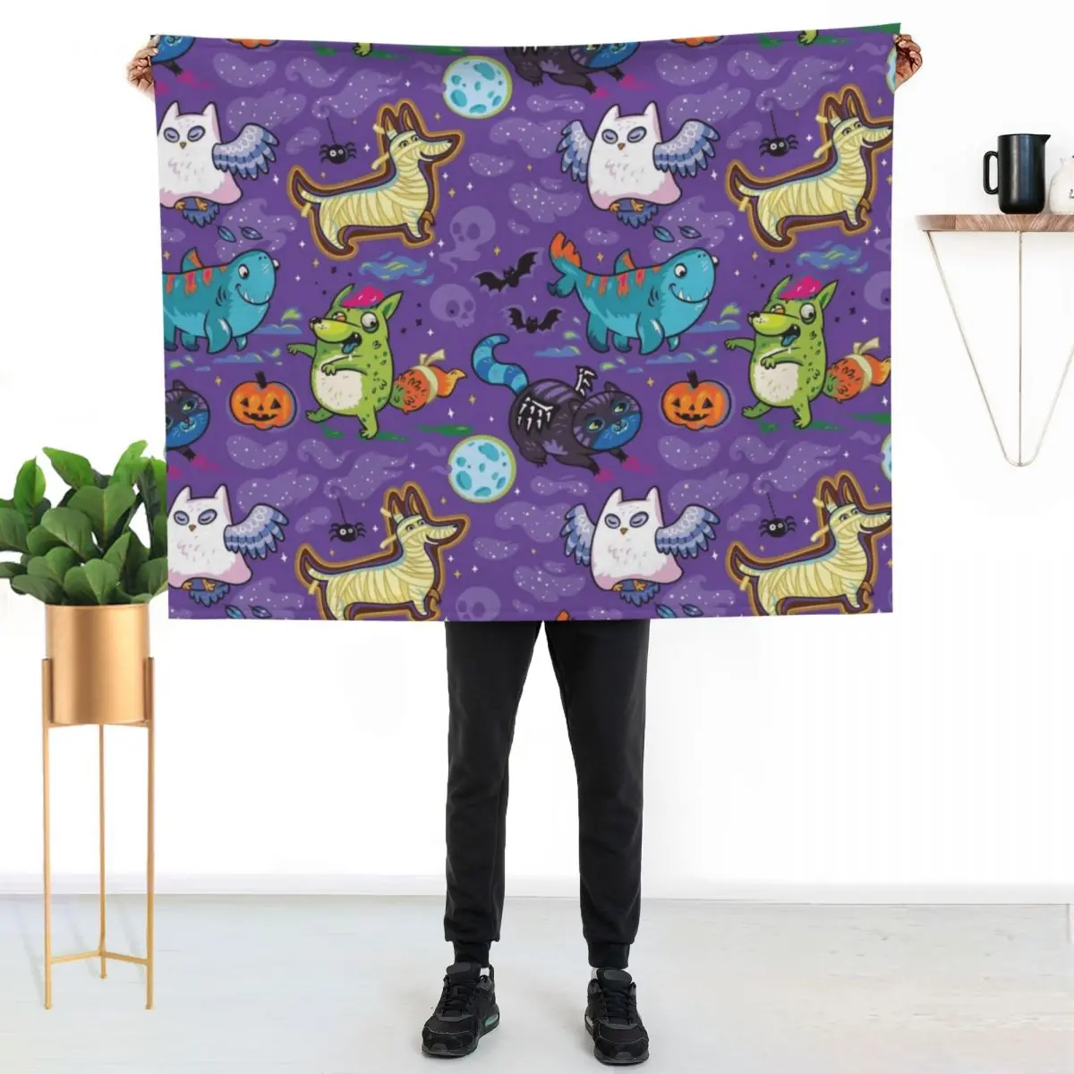 Crazy Halloween Night Throw Blanket Beautifuls Sofa Throw Thins Shaggy Flannel Baby Blankets