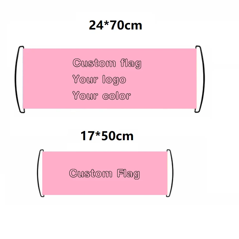 Customized Polyester Fiber / Satin Handheld Banner With Single-Sided Printing Of 17*50cm, Multi Size Festival Event Outdoor Flag