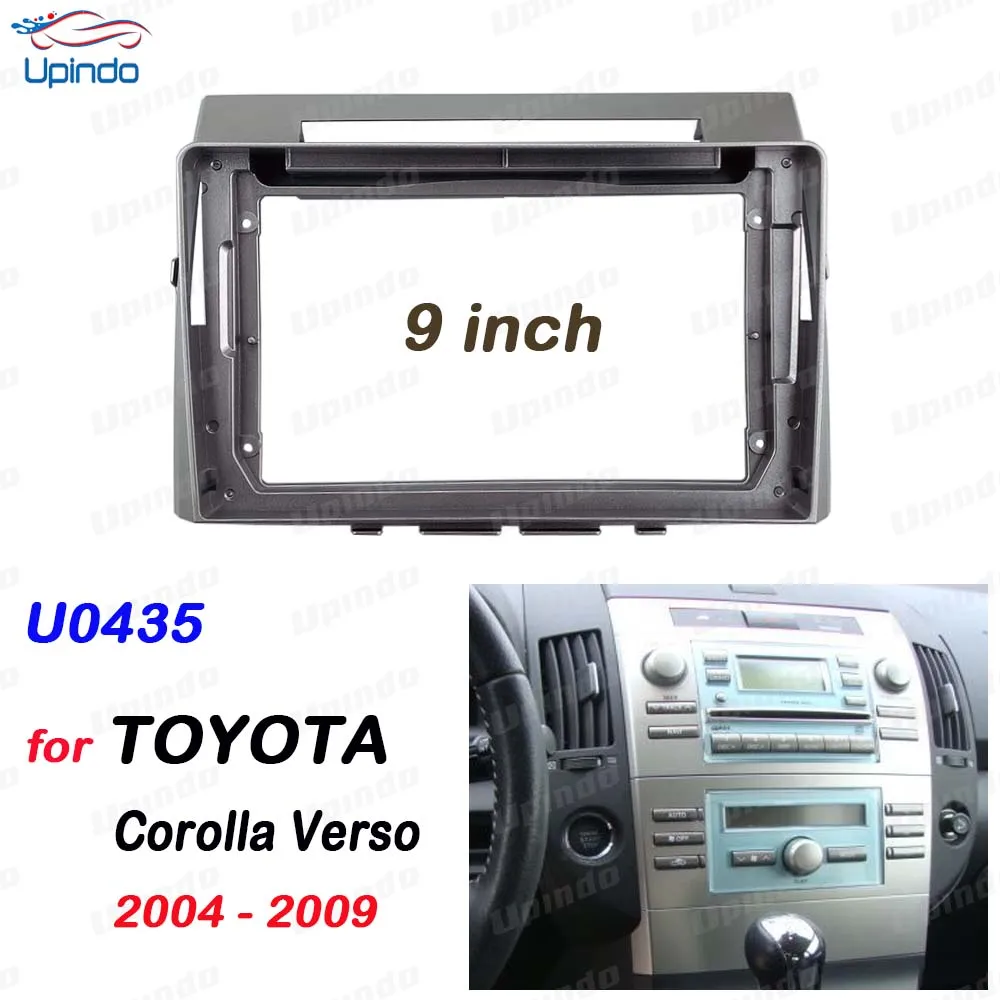 

2 Din 9-дюймовая рамка автомобильной стереоприемника для Toyota Corolla Verso 2004-2009 гг. Комплект установки приборной панели с GPS DVD MP5-плеером