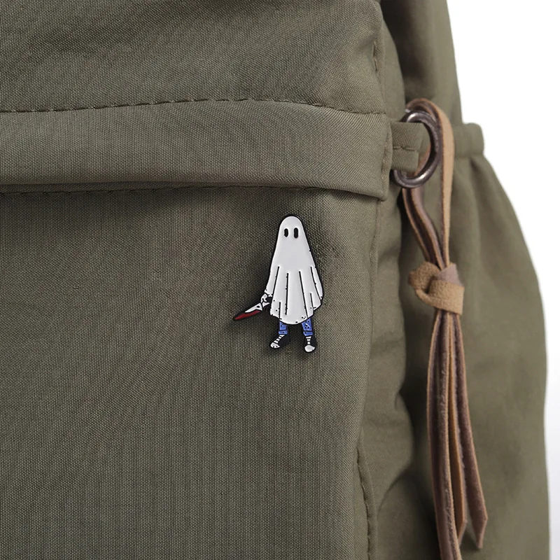 Halloween Ghost Enamel Pins Custom Trick or Treat Brooches Lapel Badges Gothic Funny Jewelry Gift Drop Shipping