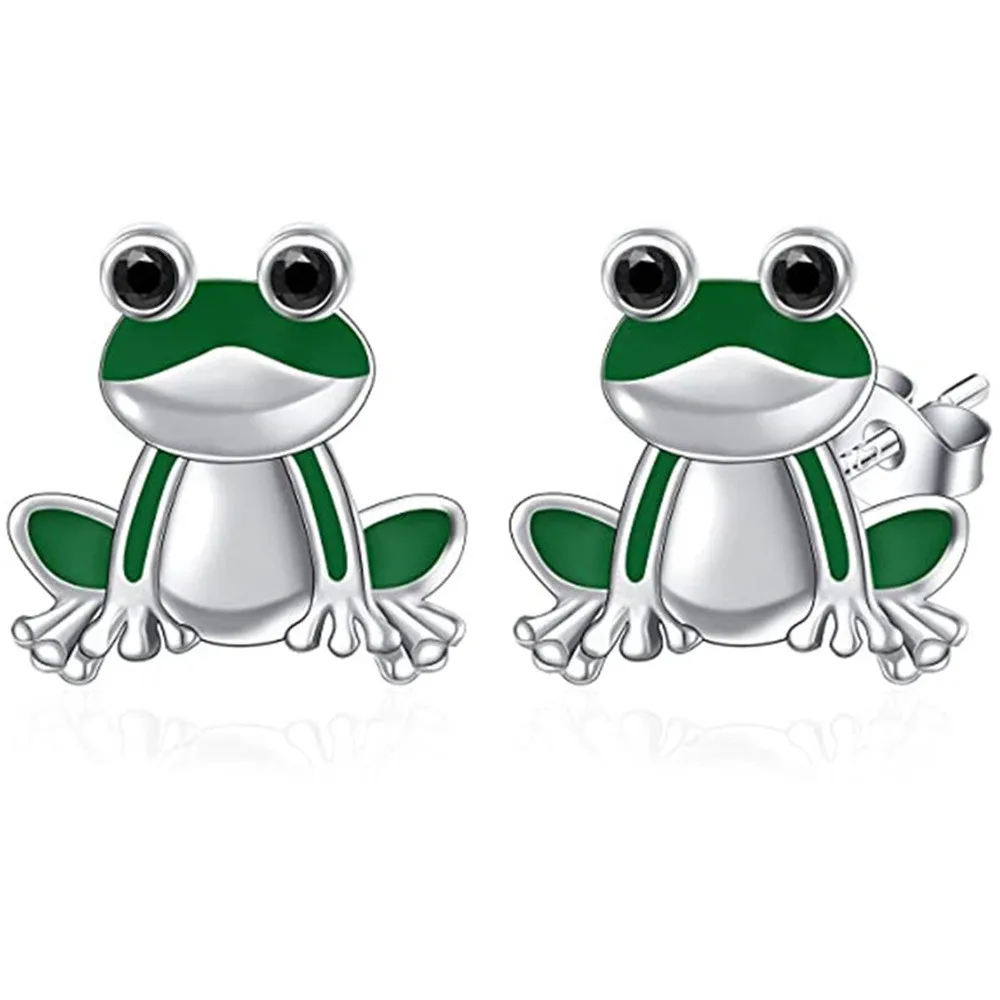 Cute Cartoon Frog Ear Studs Fashion Girl Party Jewelry Accessories Creative Women\'s Animal Earrings Exquisite Birthday Cute Gift