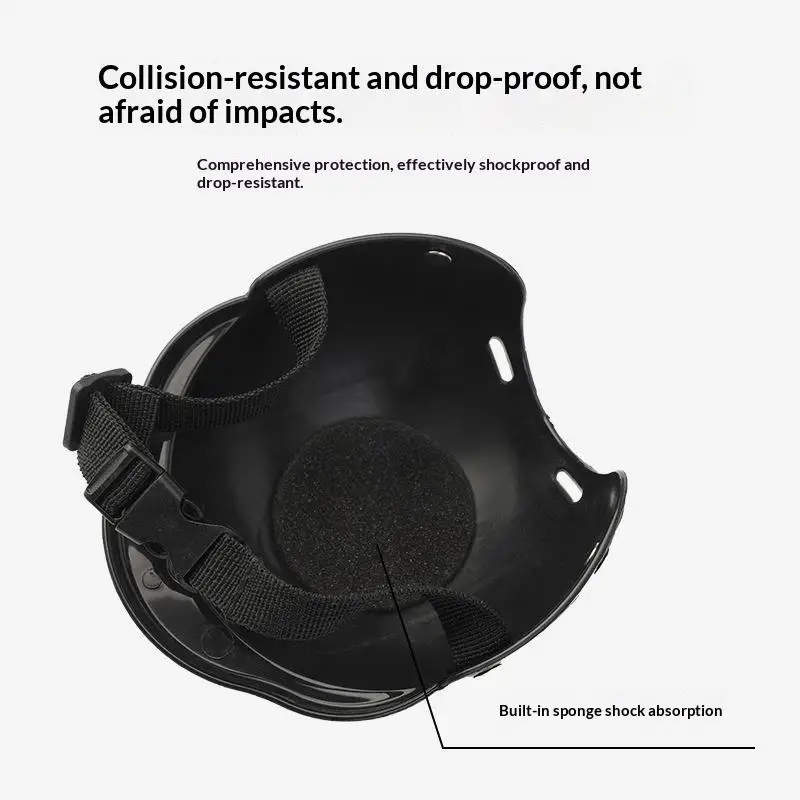 Eco-Friendly Dog Safety Helmet Hard Anti-Collision Shell Adjustable Strap Protective Hat for All Size Dogs Daily Use