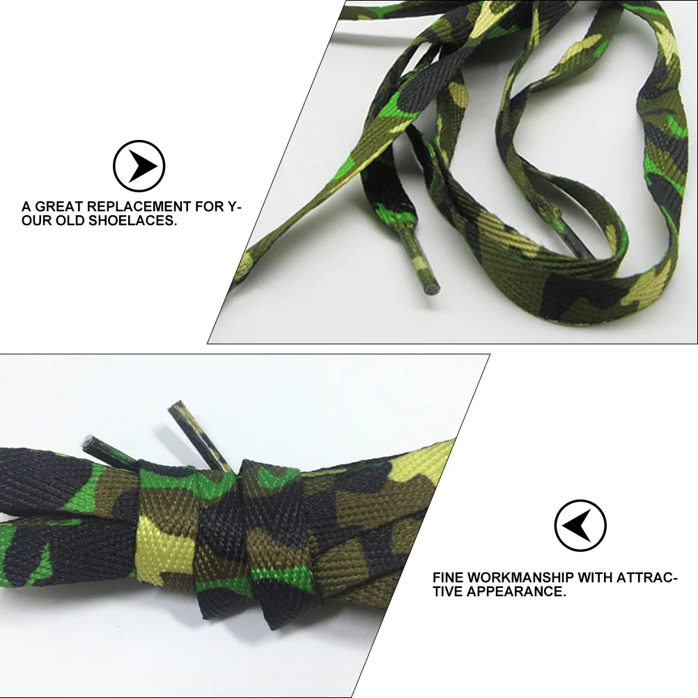 3 Pairs Men's and Women's Camouflage Shoelaces Polyester Printing Unisex Chic Shoestring