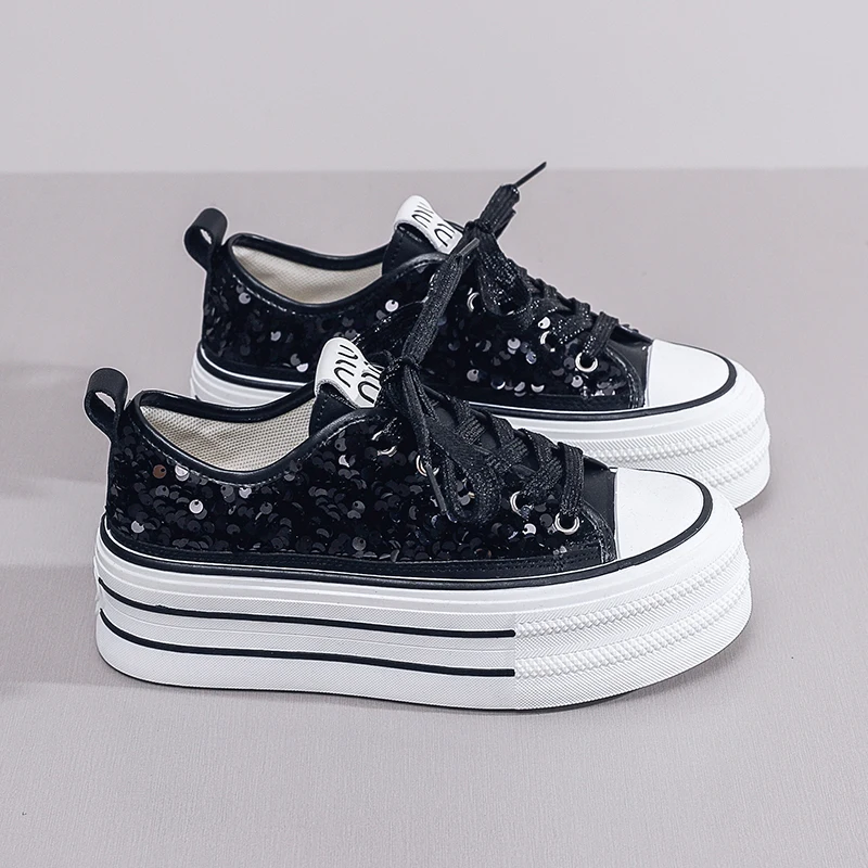 

Весенне-летние женские туфли на платформе 3 см из натуральной кожи, вулканизированные, повседневные, класса люкс, модные, в стиле Converse для девушек