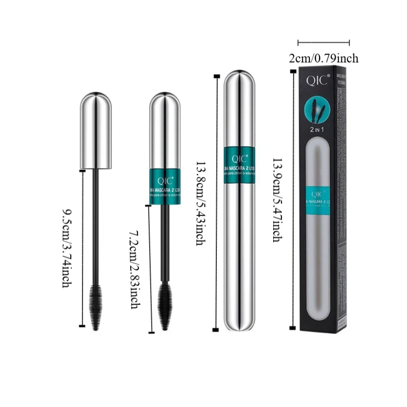 Rímel de volume de ondulação de longa duração à prova de manchas à prova d'água 3D Rímel à prova d'água duplo em um à prova de suor