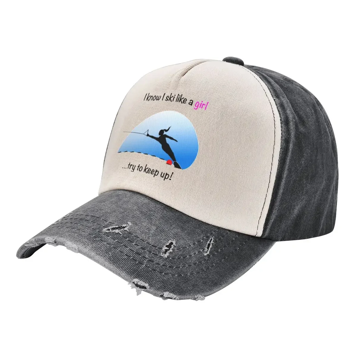 Girl Water Skier Baseball Cap tea Hat Visor Golf Wear Caps Male Women's