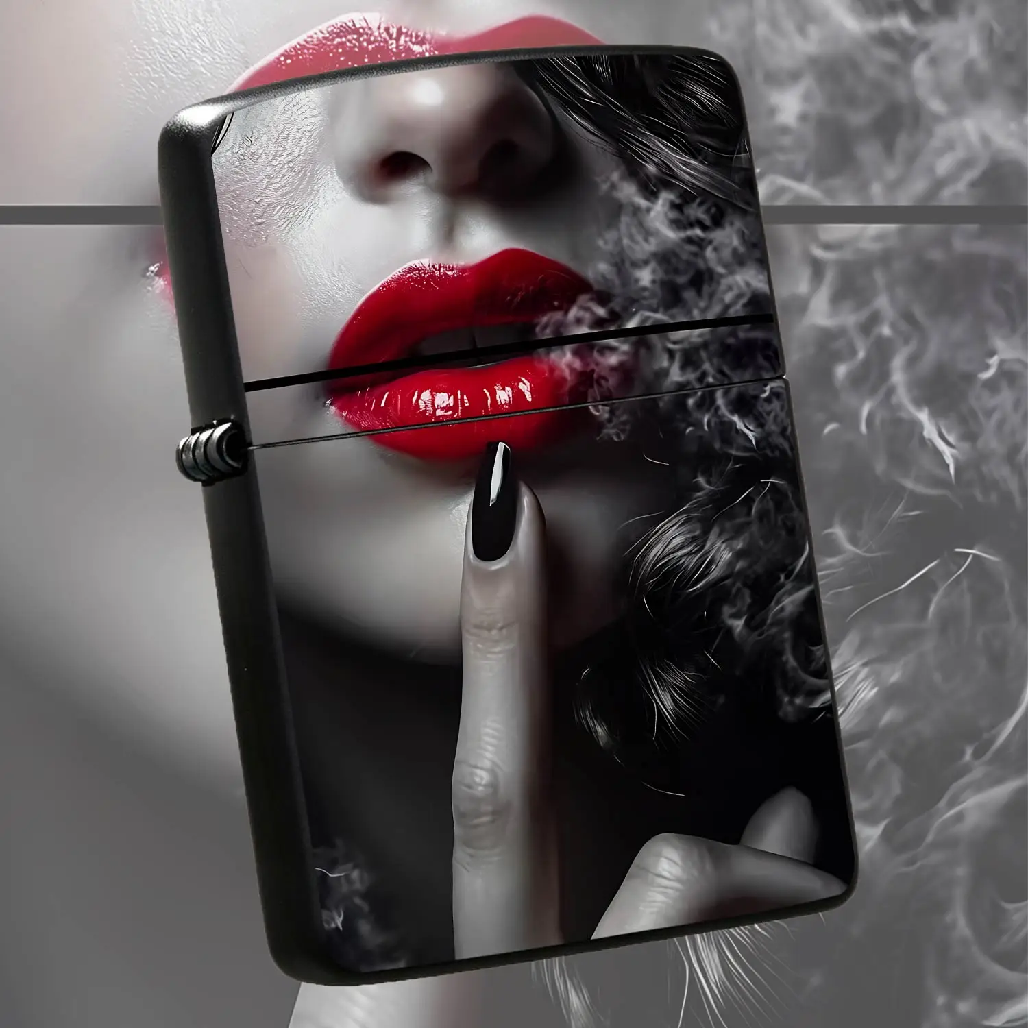 Stylish Artistic Red Lip Figure Pattern Decorative Lighter Cool Unique Portable Accessory Suitable For Daily Dating Gathering Multiple Scenarios Exquisite Creative Practical Gift For Friends Trendy Versatile Daily Use Ac A Humorou And Inter