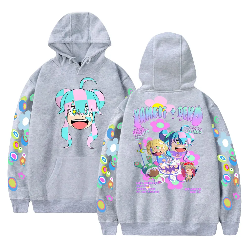 VTuber yamei bluza z kapturem Unisex z długim rękawem damska bluza męska z kapturem Harajuku Streetwear w stylu Casual modne ciuchy