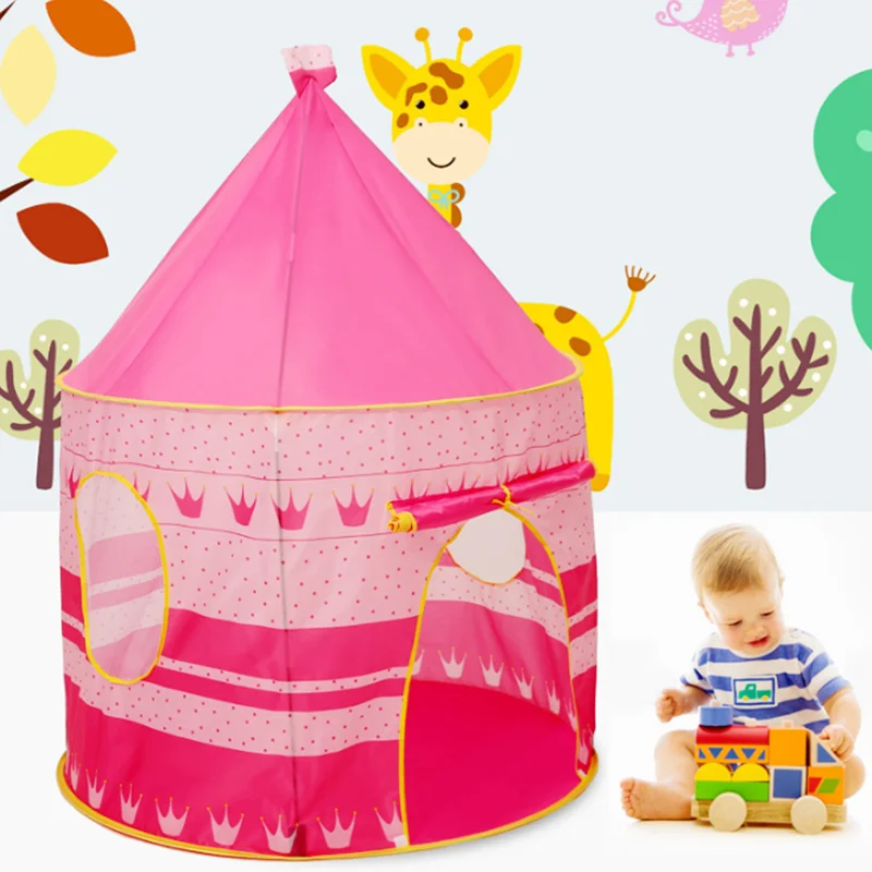 Tenda da gioco portatile pieghevole Tipi Prince tenda pieghevole bambini Boy Cubby Play House regali per bambini tende giocattolo all'aperto castello 2023