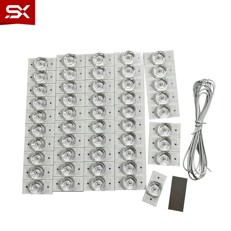 Premium 100PCS/lot 3V 6V SMD Lamp Beads with Optical Lens Fliter for 32-65 Inch LED Backlight Strip TV Repair