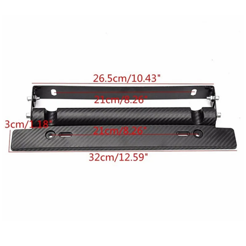 Car-styling Universal Adjustable Auto Mount Bracket Car License Plate Frame Holder Carbon Fiber Racing Number Plate