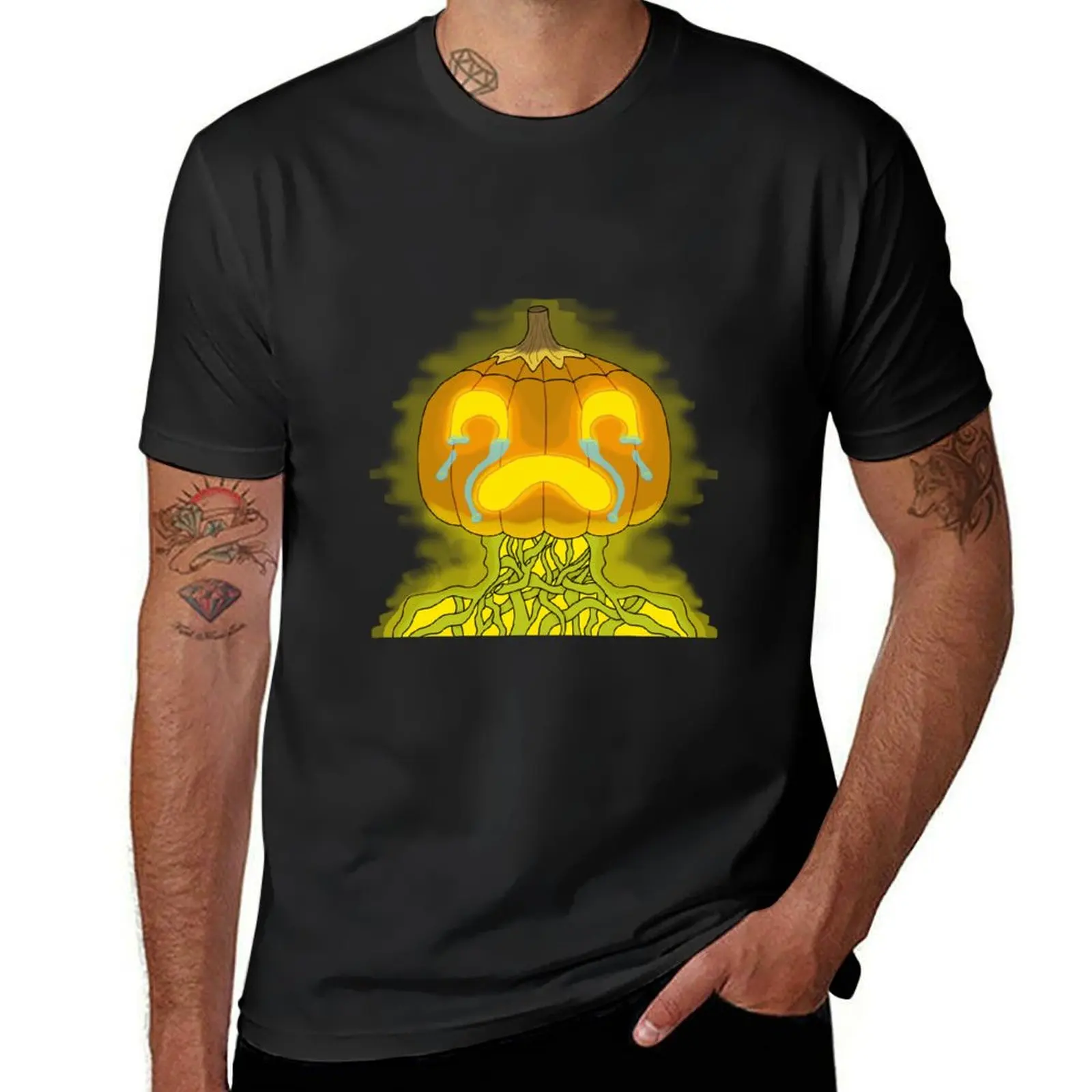 Crying jack-o'-lantern T-Shirt customs design your own Blouse sports fans cute tops men clothings