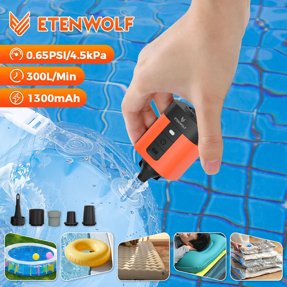 ETENWOLF AIR 3se Electric Air Pump With Camping Light Outdoor Mini Pump for Air Mattress Pool Floats Sleeping Pads