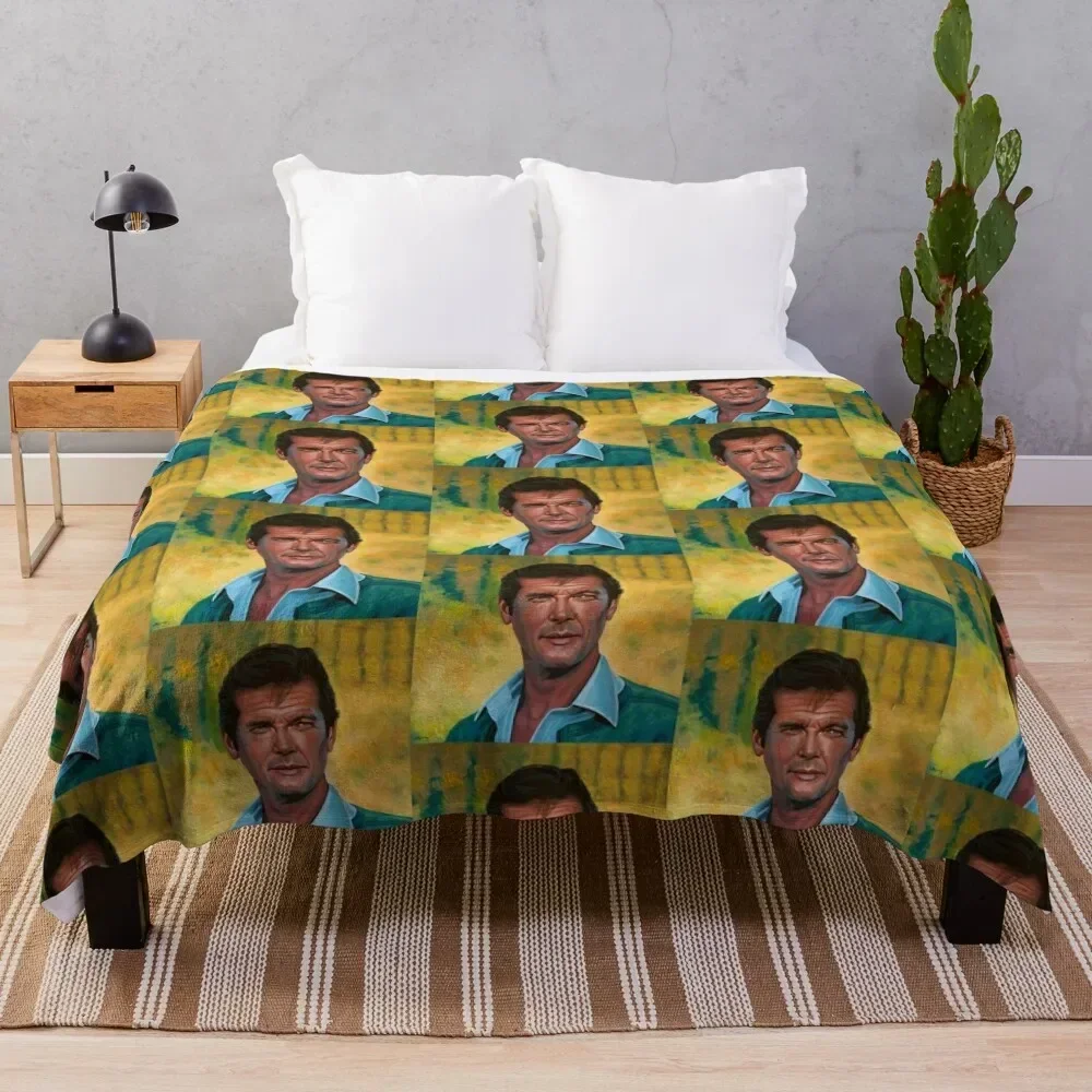 Roger Moore Painting Throw Blanket Shaggy Sofa Throw Luxury Throw Baby Blankets