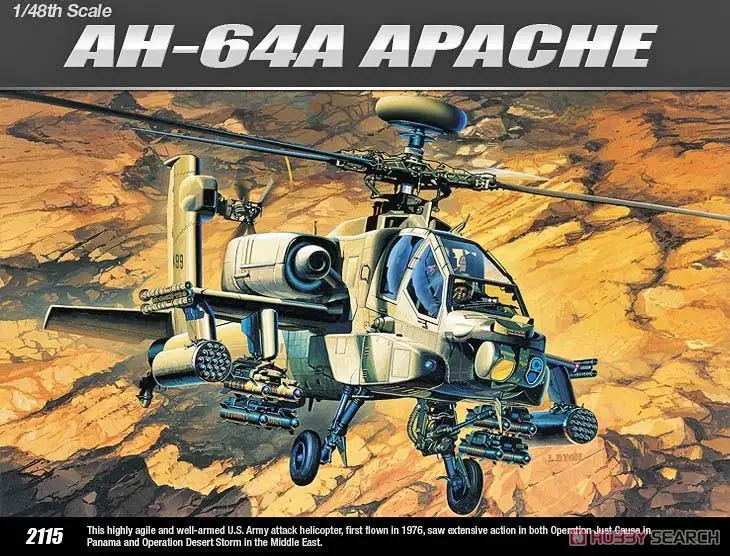 Academy 12262 1/48 AH-64A Apache military helicopter (Plastic model)