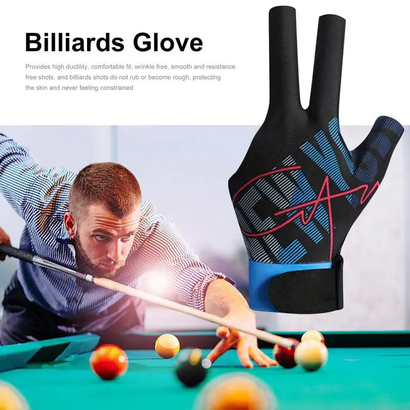 Billiard Pool Gloves Breathable 3-Finger Pool Gloves Lightweight Billiard Gloves For Left Or Right Hand Pool Cue Gloves