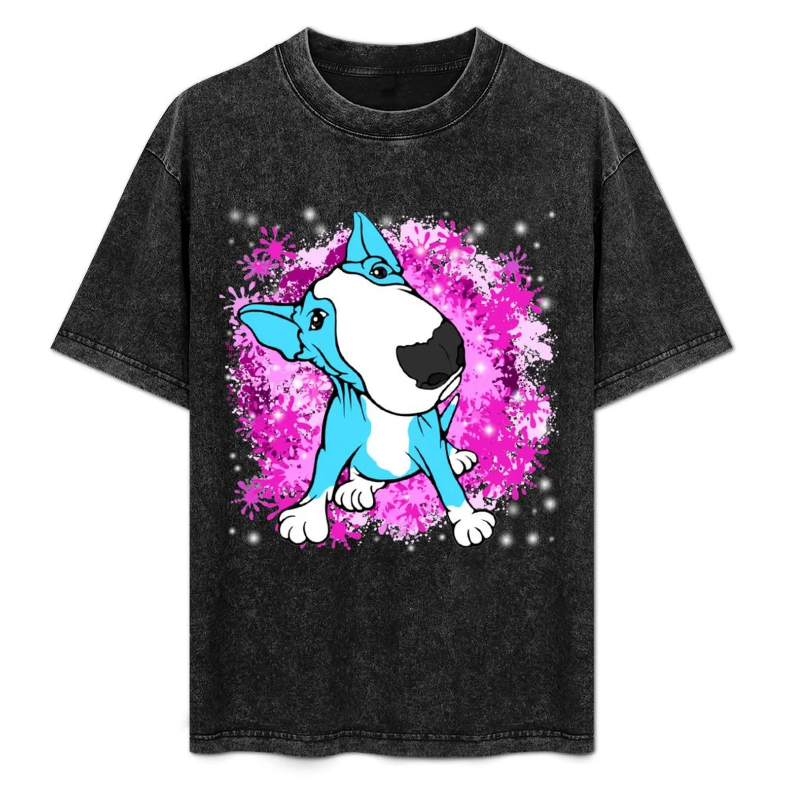 

English Bull Terrier Cartoon T-Shirt Casual All Match Short Sleeve T-Shirt