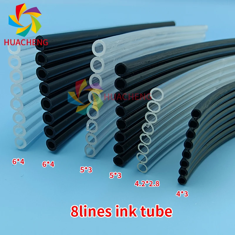 5Meters 8 Lines Ink Tube Transparent/UV Universal Line for Large Format Inkjet Printer 8Ways Ink Pipe Hose 3x2/4.2x2.8/4x3/5x3mm